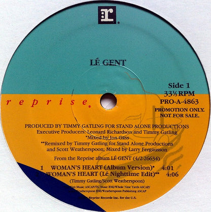 Lé Gent : Woman's Heart (12", Promo)