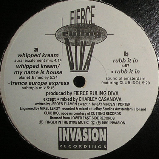 Fierce Ruling Diva : Whipped Kream (12")