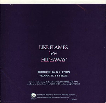 Berlin : Like Flames (7", Single)