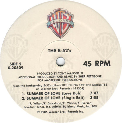 The B-52's : Summer Of Love (12", Maxi, Spe)