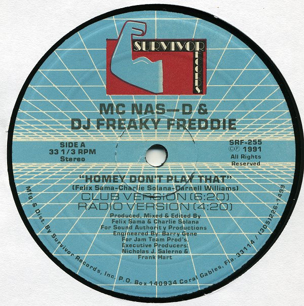 MC Nas-D & DJ Freaky Fred / Mega Mix Warrior : Homey Don't Play That / Bass That Tune Vol. II (12")