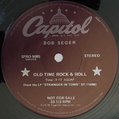 Bob Seger And The Silver Bullet Band : Old Time Rock & Roll / Sunspot Baby (12", Single, Promo)