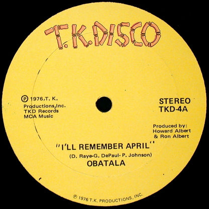 Obatala : I'll Remember April / Shades Of September (12")