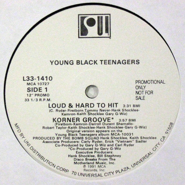 Young Black Teenagers : Loud & Hard To Hit / Korner Groove (12", Single, Promo)