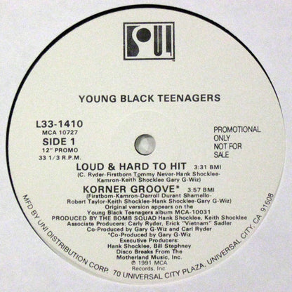 Young Black Teenagers : Loud & Hard To Hit / Korner Groove (12", Single, Promo)