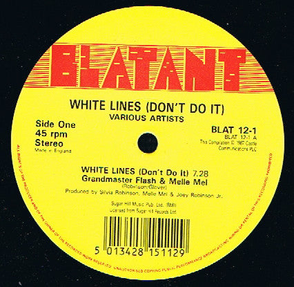 Grandmaster Flash And Melle Mel* : White Lines (Don't Do It) (12", P/Mixed)