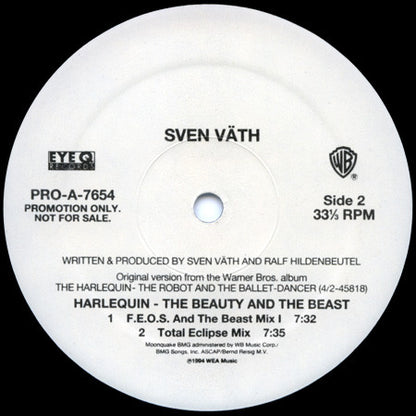 Sven Väth : Harlequin - The Beauty And The Beast (2x12", Promo)