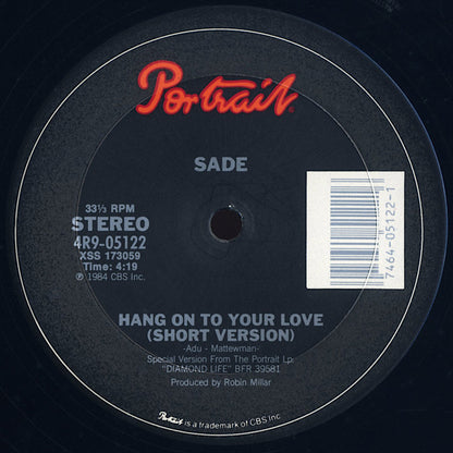Sade : Hang On To Your Love (12" Version) (12", Single)