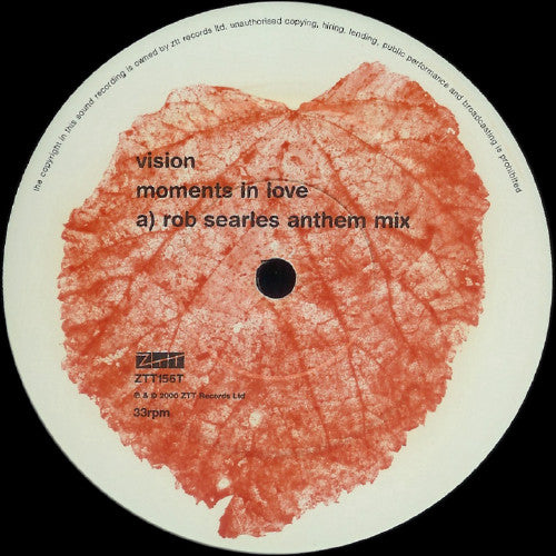 Vision (15) : Moments In Love (Rob Searles Anthem Mix) (12")