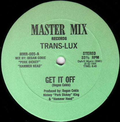 Trans-Lux : Get It Off (12")