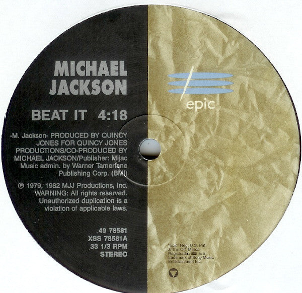 Michael Jackson : Beat It / Working Day & Night (12", Single)