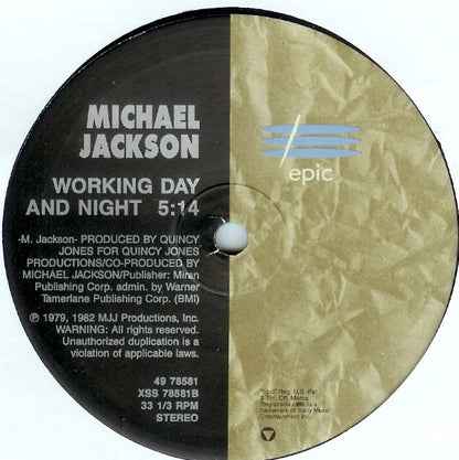 Michael Jackson : Beat It / Working Day & Night (12", Single)