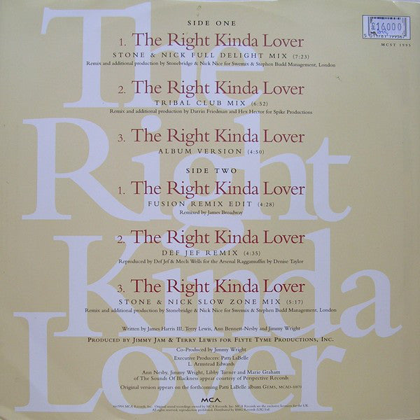 Patti LaBelle : The Right Kinda Lover (12", Single)