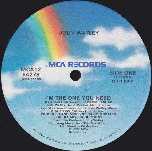 Jody Watley : I'm The One You Need (12", Single)
