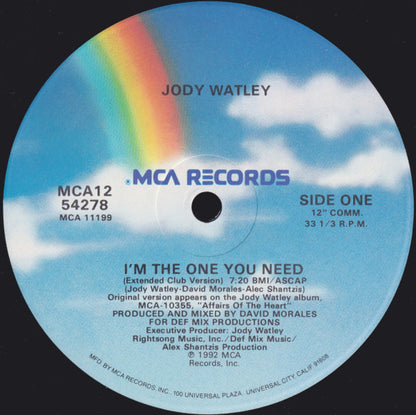 Jody Watley : I'm The One You Need (12", Single)