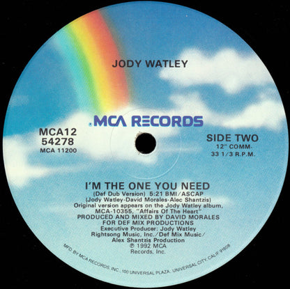 Jody Watley : I'm The One You Need (12", Single)