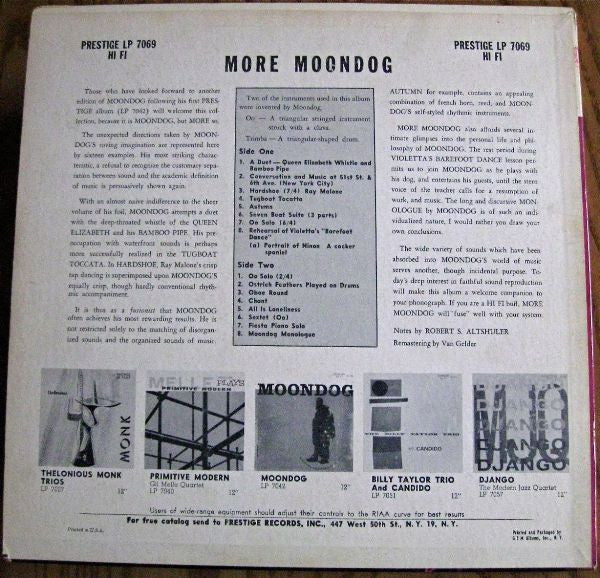 Moondog (2) : More Moondog (LP, Album, Mono)