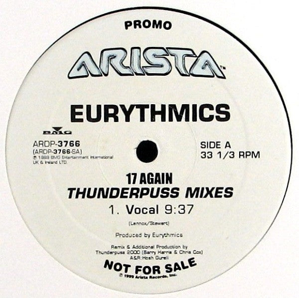 Eurythmics : 17 Again (Thunderpuss Mixes) (12", Promo)