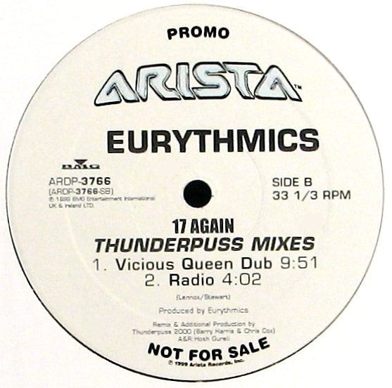 Eurythmics : 17 Again (Thunderpuss Mixes) (12", Promo)