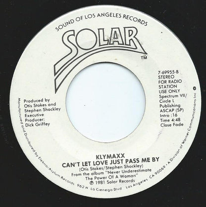 Klymaxx : Wild Girls / Can't Let Love Just Pass Me By (7", Single, Promo)