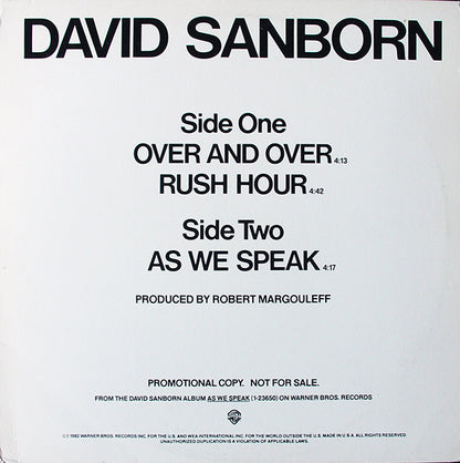 David Sanborn : Over And Over (12", Promo)