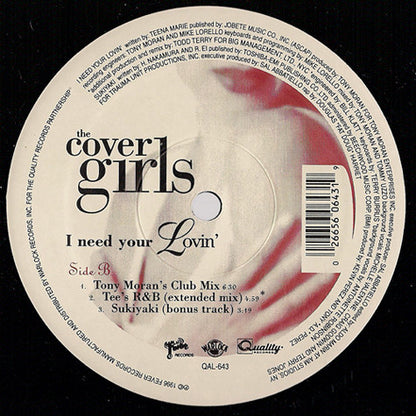 The Cover Girls : I Need Your Lovin' (12")