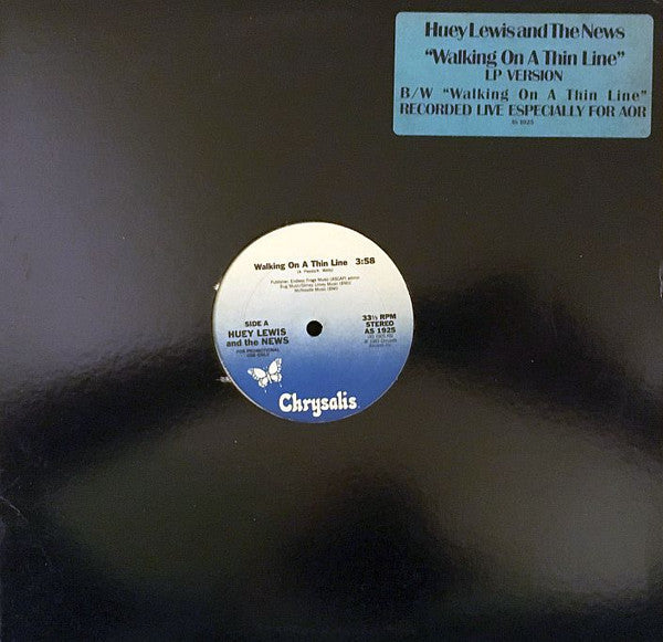 Huey Lewis And The News* : Walking On A Thin Line (12", Promo)