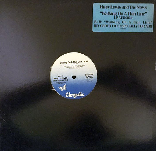 Huey Lewis And The News* : Walking On A Thin Line (12", Promo)