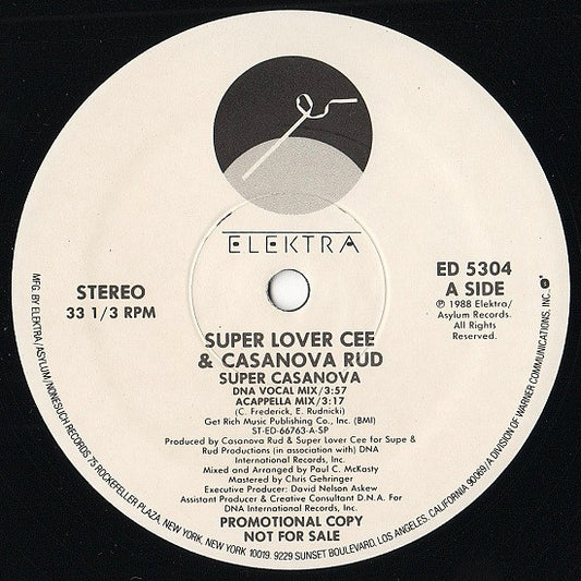 Super Lover Cee & Casanova Rud : Super Casanova (12", Promo)