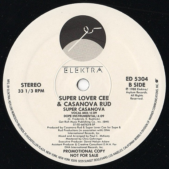 Super Lover Cee & Casanova Rud : Super Casanova (12", Promo)