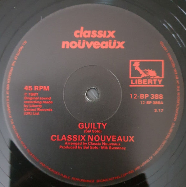 Classix Nouveaux : Guilty (12", Single)