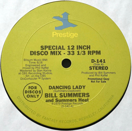 Bill Summers & Summers Heat : Dancing Lady / Feel The Heat (12", Promo)