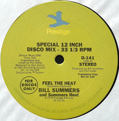 Bill Summers & Summers Heat : Dancing Lady / Feel The Heat (12", Promo)