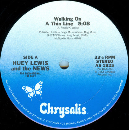 Huey Lewis And The News* : Walking On A Thin Line (12", Promo)