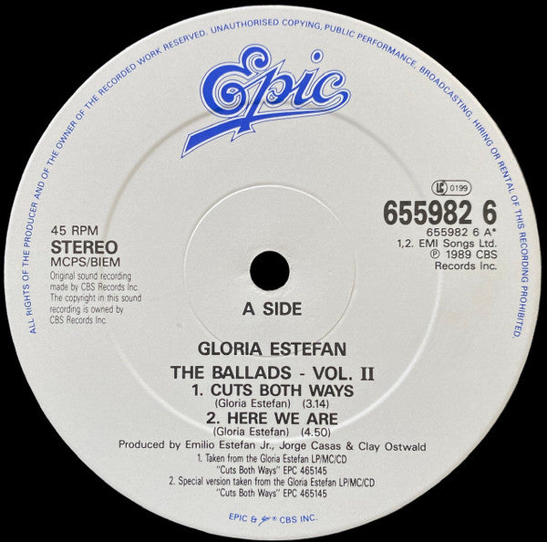 Gloria Estefan : Cuts Both Ways (The Ballads - Vol II) (12", Single)