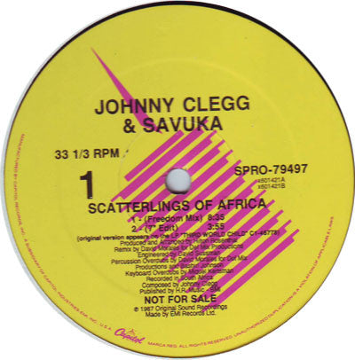 Johnny Clegg & Savuka : Scatterlings Of Africa (12", Promo)