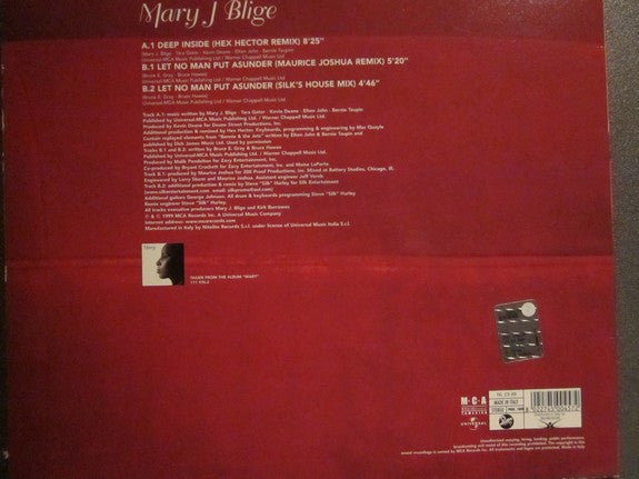 Mary J. Blige : Deep Inside (12")