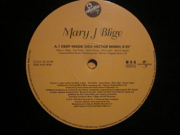 Mary J. Blige : Deep Inside (12")
