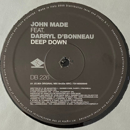 John Made Feat. Darryl D'Bonneau : Deep Down (12")