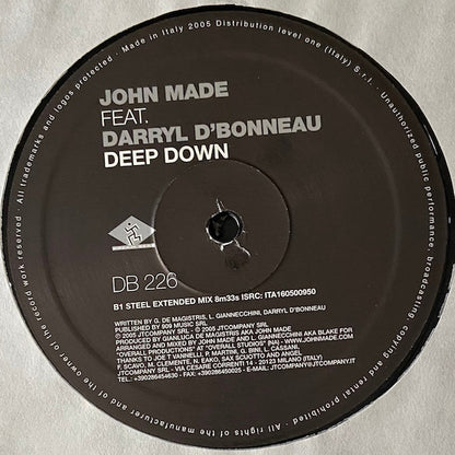 John Made Feat. Darryl D'Bonneau : Deep Down (12")