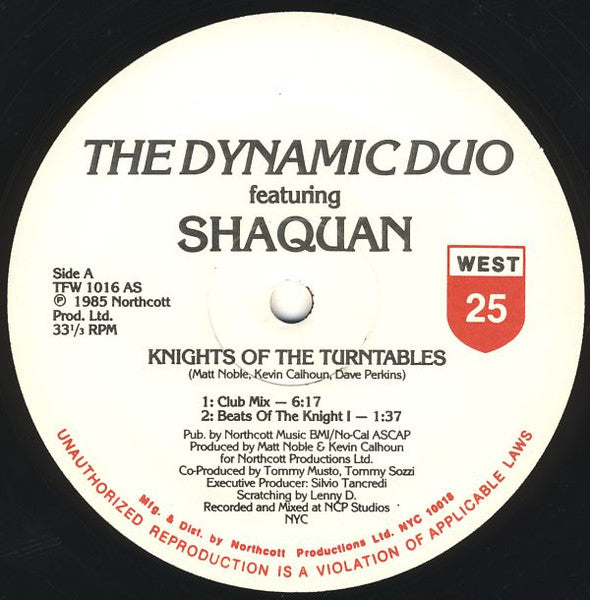 The Dynamic Duo* Featuring Shaquan : Knights Of The Turntables (12")