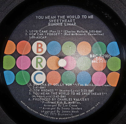 Ronnie Limar : You Mean The World To Me Sweetheart (LP, Album)