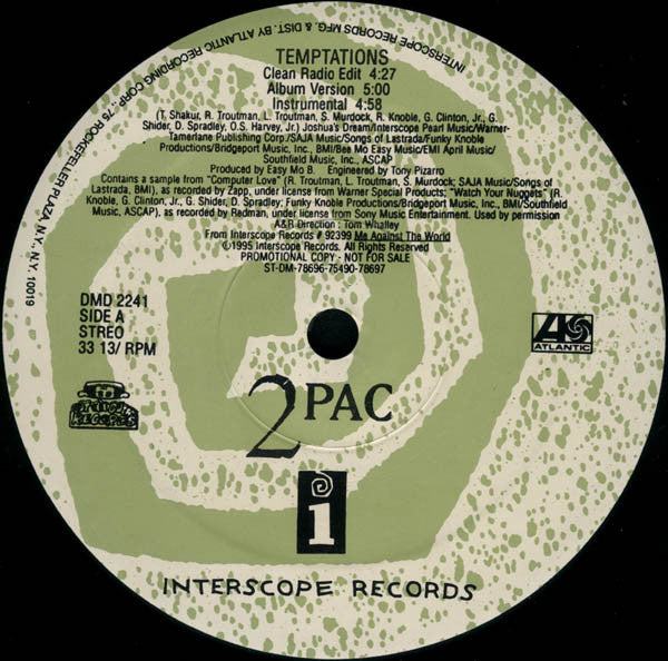 2Pac : Temptations (12", Promo)