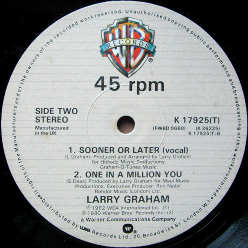 Larry Graham : Sooner Or Later (12")