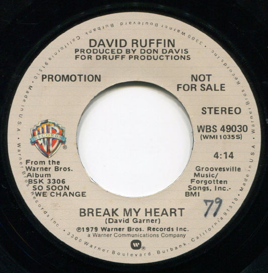 David Ruffin : Break My Heart (7", Single, Mono, Promo)