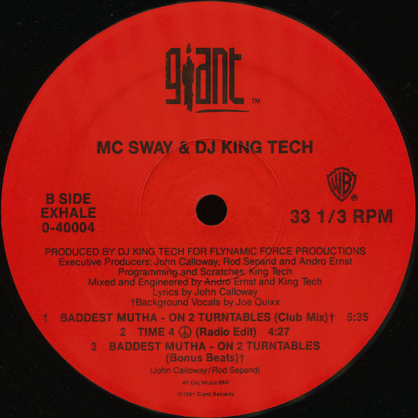 MC Sway & DJ King Tech* : Follow 4 Now / Time 4 Peace (12", Maxi)