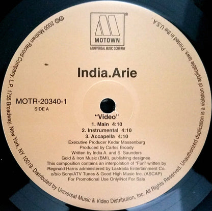 India.Arie : Video (12", Single, Promo)