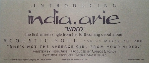 India.Arie : Video (12", Single, Promo)
