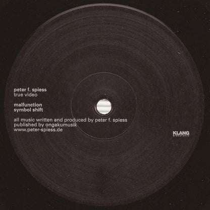 Peter F. Spiess : True Video (12")