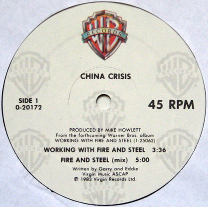 China Crisis : Working With Fire And Steel (12", Maxi)